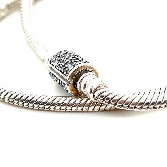 Pandora Pave Cz Barrel Clasp Bracelet/Necklace - Picture 7 of 7